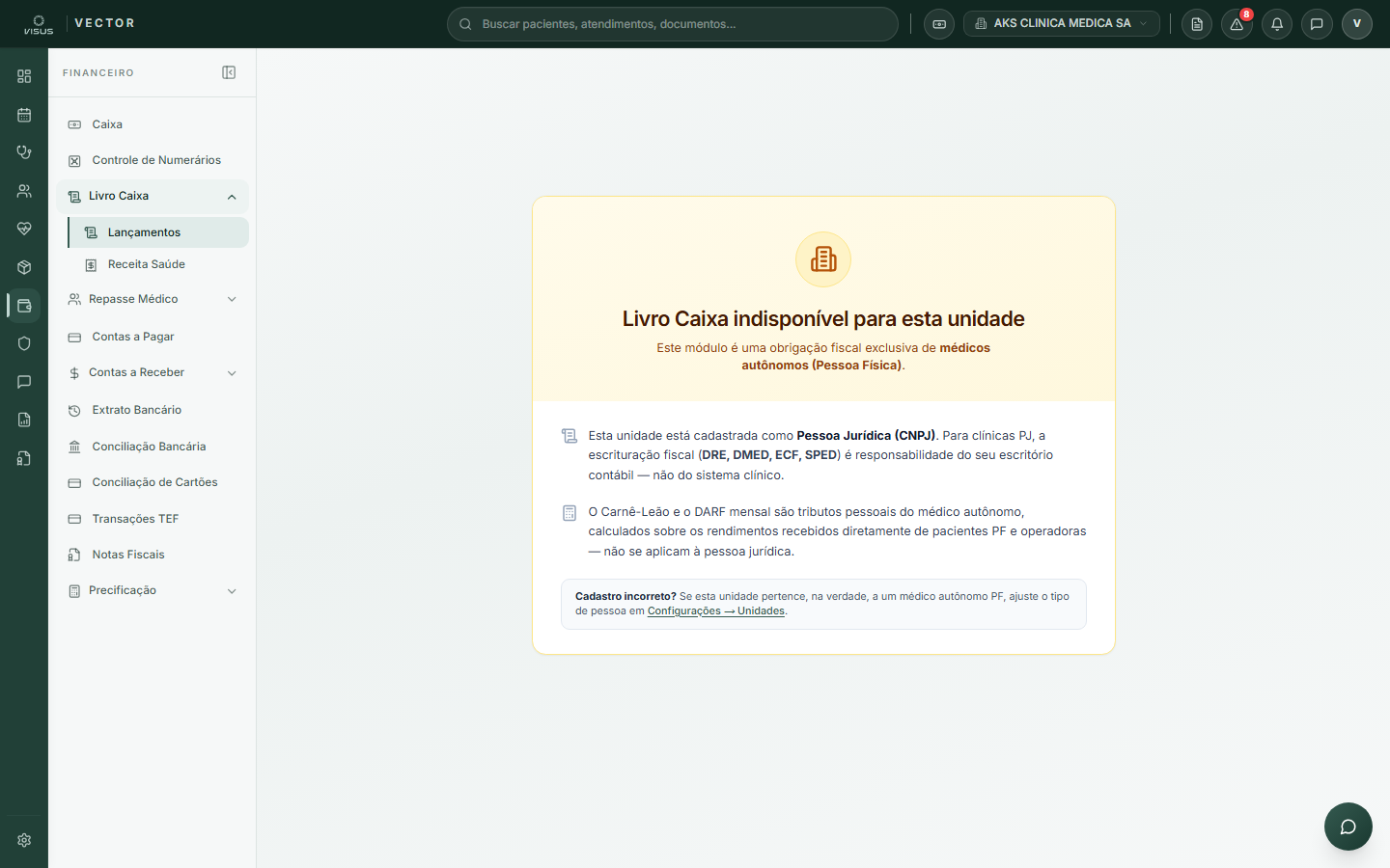 Livro Caixa — apuração mensal e exportação do Carnê-Leão